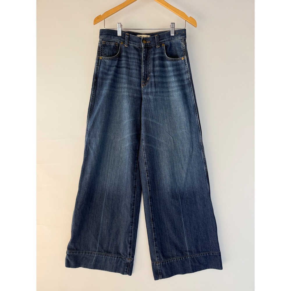 Madewell Superwide-Leg Jeans Women 27 Dark Blue Cashmere Blend DM8524